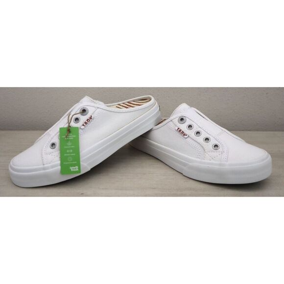 Taos 13666 Women's Sz 6M White Ez Soul Canvas Slip-On Lace-Less Mule Shoes - Picture 5 of 11